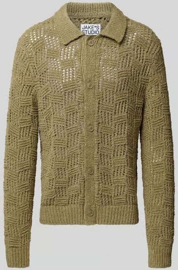 Jake*s Studio Men Cardigan met structuurmotief