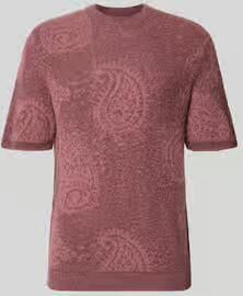 Jake*s Studio Men Gebreid shirt in all-over look met ronde hals