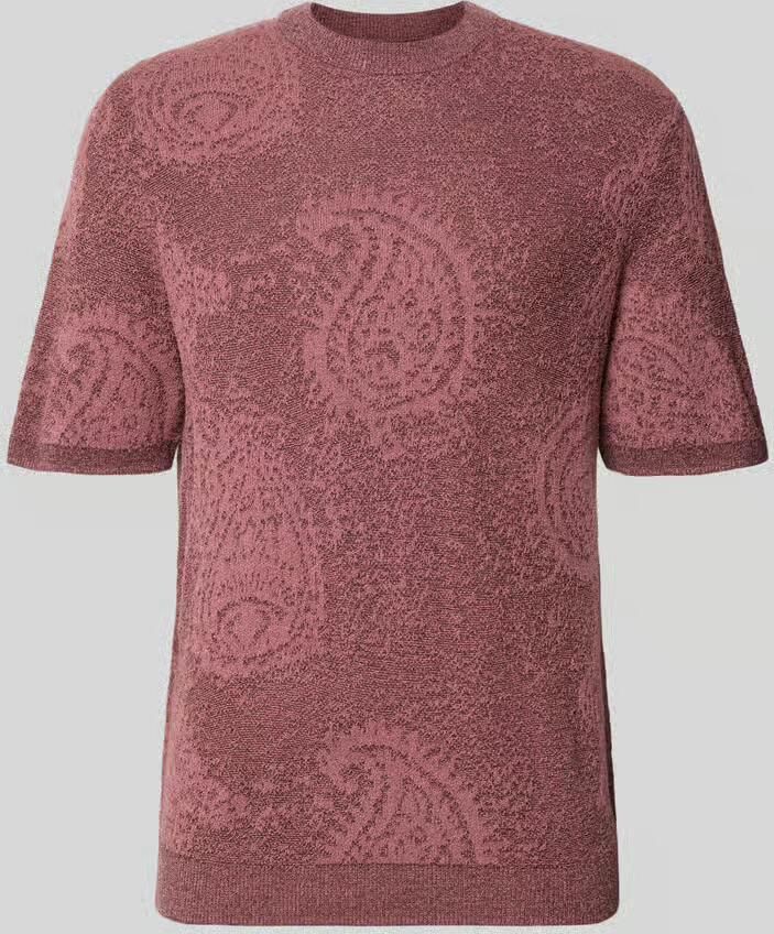 Jake*s Studio Men Gebreid shirt in all-over look met ronde hals