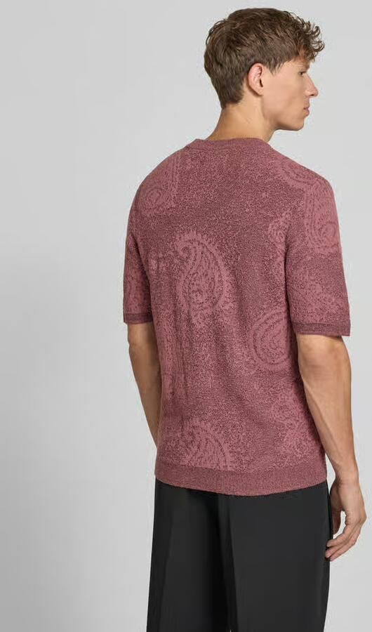 Jake*s Studio Men Gebreid shirt in all-over look met ronde hals - Foto 3