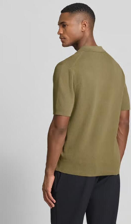 Jake*s Studio Men Gebreid shirt met Polokraag en V-hals
