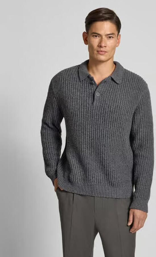 Jake*s Studio Men Gebreide pullover met kentkraag - Foto 2