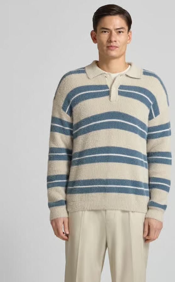 Jake*s Studio Men Gebreide pullover met polokraag en knoopsluiting - Foto 3