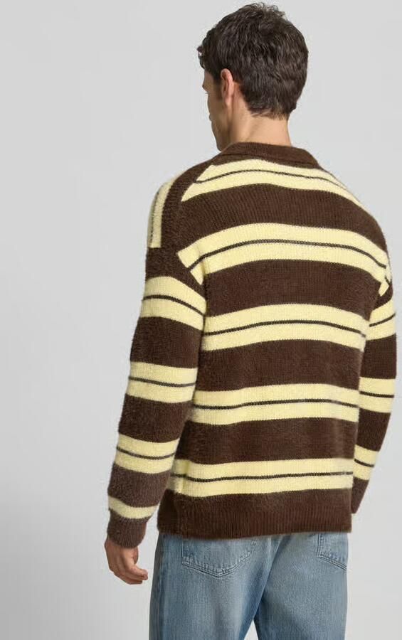 Jake*s Studio Men Gebreide pullover met polokraag en knoopsluiting