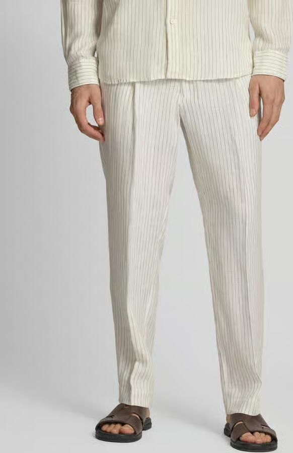 Jake*s Studio Men Linnen broek met vouwplooi en steekzakken - Foto 2