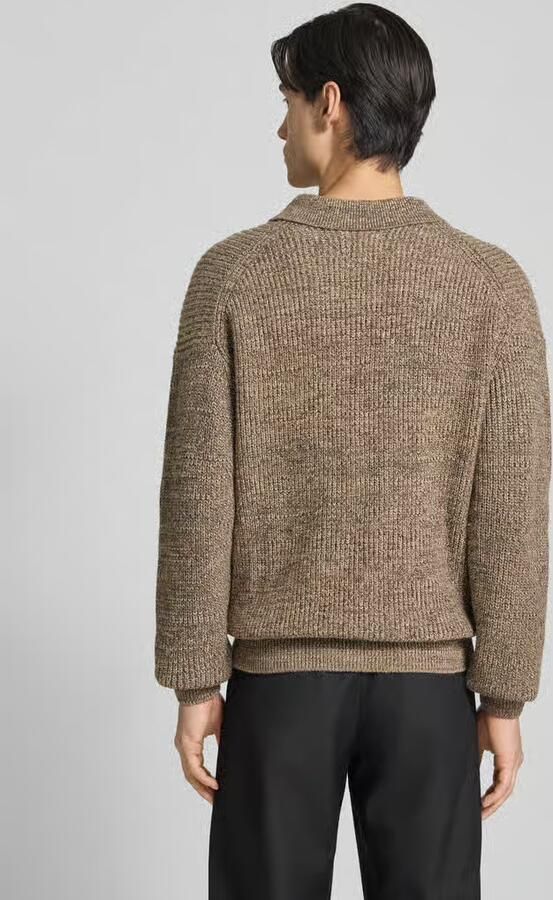 Jake*s Studio Men Loose fit gebreide pullover met katoen en wol