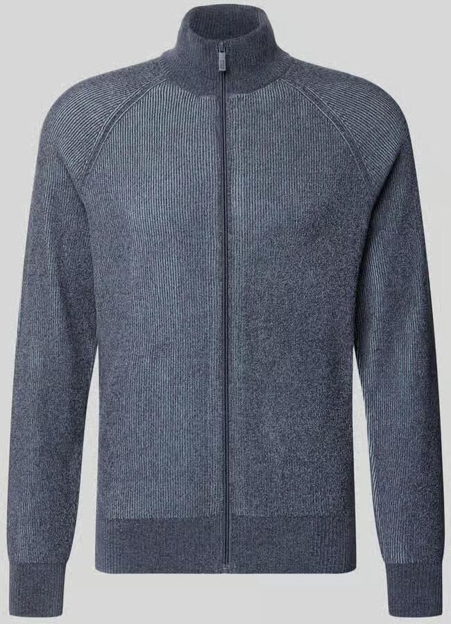Jake*s Studio Men Regular fit gebreid jack met opstaande kraag