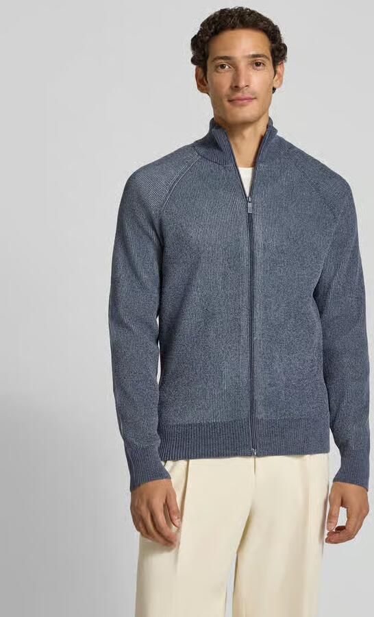 Jake*s Studio Men Regular fit gebreid jack met opstaande kraag - Foto 3