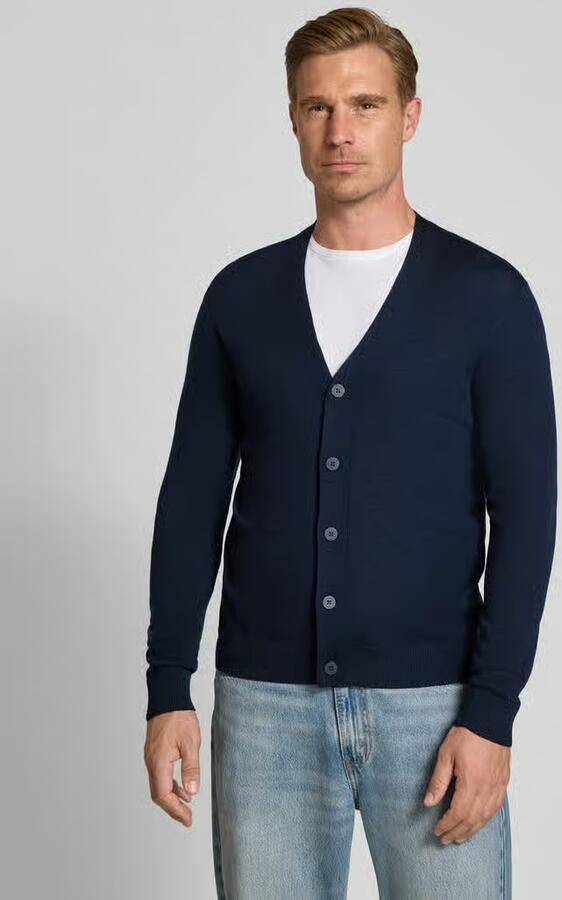 Jake*s Studio Men Regular fit gebreid jack van pure wol - Foto 3
