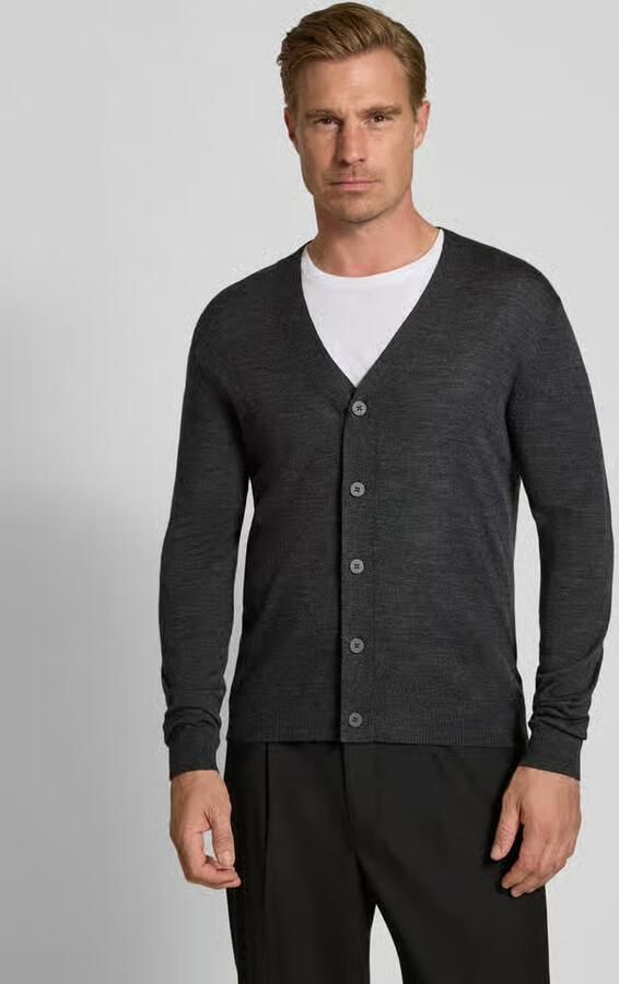 Jake*s Studio Men Regular fit gebreid jack van pure wol - Foto 2