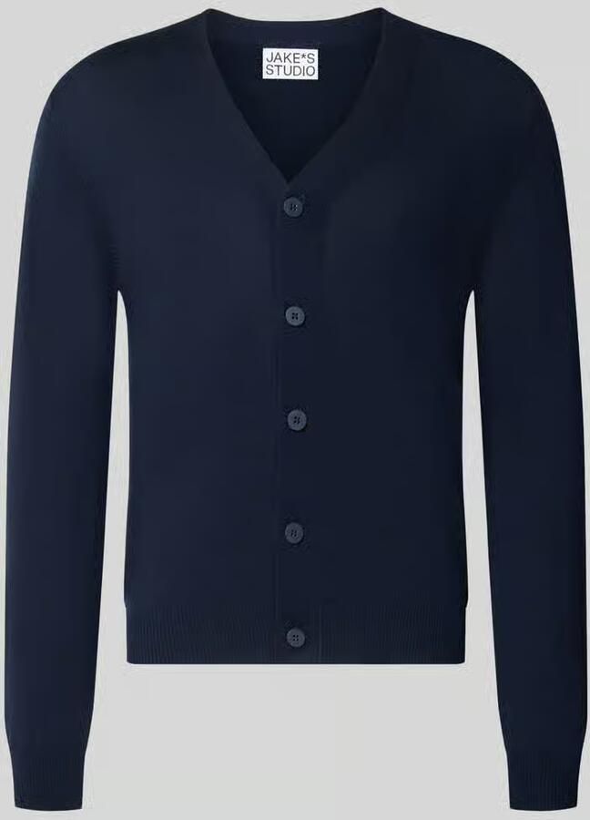 Jake*s Studio Men Regular fit gebreid jack van pure wol - Foto 2