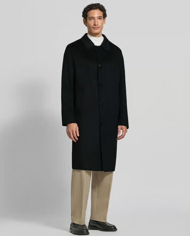 Jake*s Studio Men Regular fit lange wollen jas met platte kraag - Foto 3