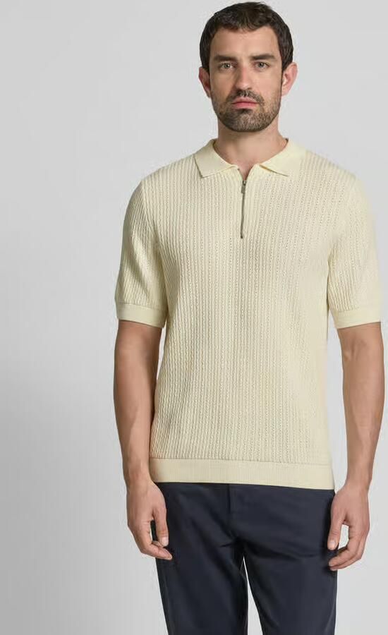 Jake*s Studio Men Regular fit poloshirt met kabelpatroon - Foto 2