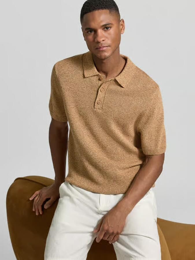 Jake*s Studio Men regular fit poloshirt van katoen-linnenmix - Foto 3
