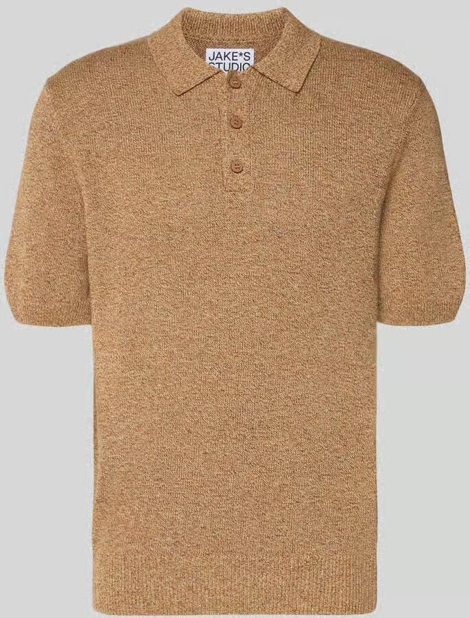 Jake*s Studio Men regular fit poloshirt van katoen-linnenmix - Foto 2