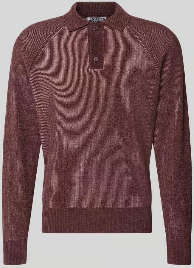 Jake*s Studio Men Regular fit pullover met polokraag