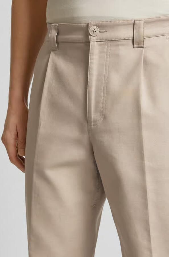 Jake*s Studio Men Regular fit stoffen broek van katoenmix met persplooien
