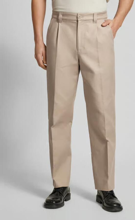 Jake*s Studio Men Regular fit stoffen broek van katoenmix met persplooien - Foto 2