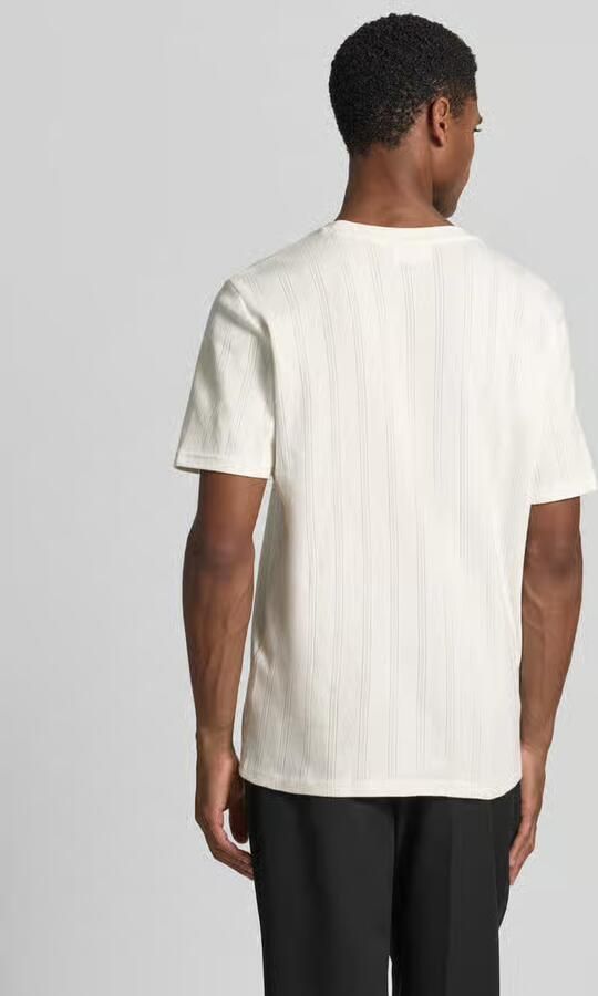 Jake*s Studio Men regular fit T-shirt met all-over gaatjesmotief stitching - Foto 2