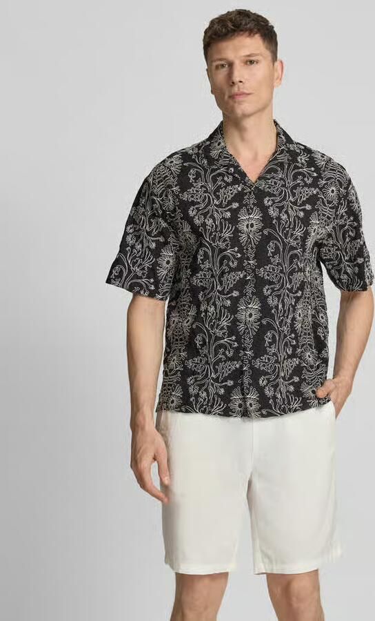 Jake*s Studio Men regular fit vrijetijdsoverhemd met all-over bloemenmotief all-over stitching - Foto 2