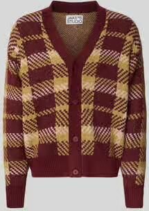 Jake*s Studio Men relaxed fit gebreid jack met all-over motief model 'MARIAN'
