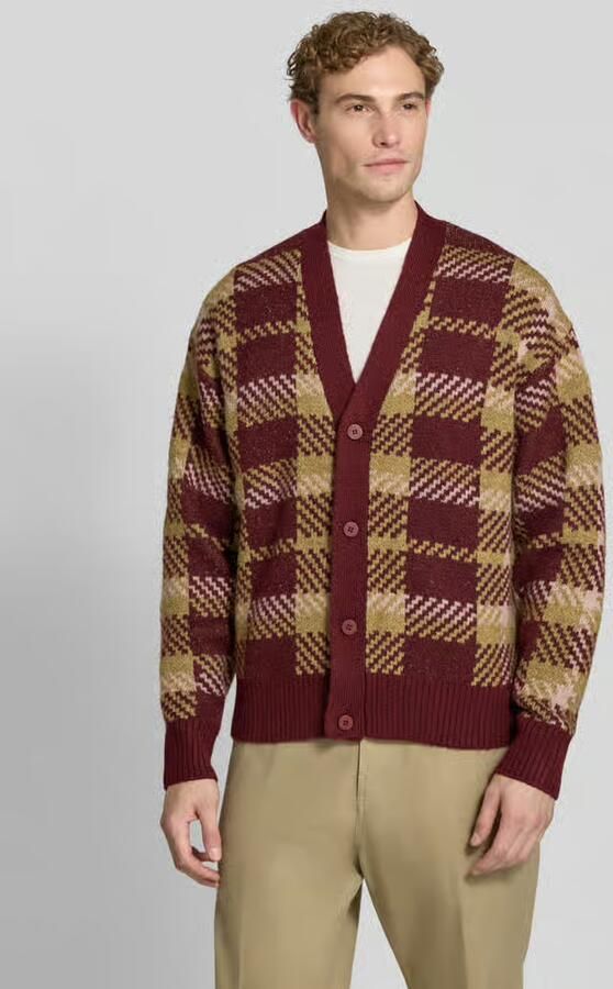 Jake*s Studio Men relaxed fit gebreid jack met all-over motief model 'MARIAN' - Foto 3