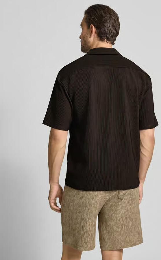 Jake*s Studio Men Relaxed fit overhemd met korte mouwen in riblook