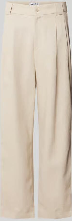JAKE*S STUDIO MEN Relaxed fit stoffen broek met riemlussen - Foto 2