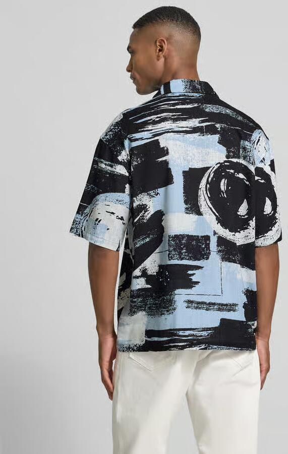Jake*s Studio Men Relaxed fit vrijetijdsoverhemd van een mix van viscose en linnen