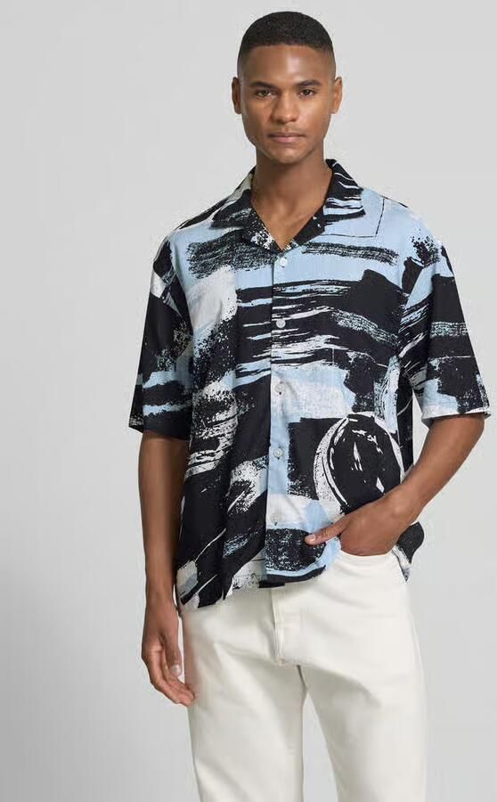Jake*s Studio Men Relaxed fit vrijetijdsoverhemd van een mix van viscose en linnen - Foto 4