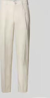 Jake*s Studio Men straight fit linnen broek met persplooien