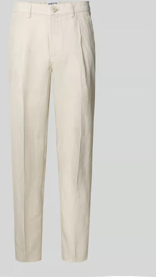 Jake*s Studio Men straight fit linnen broek met persplooien - Foto 3