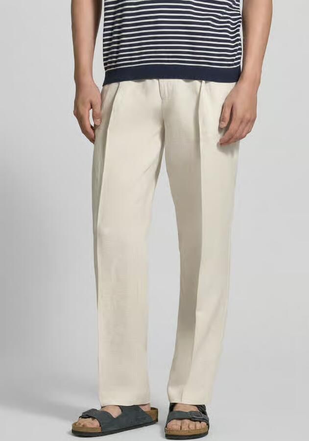 Jake*s Studio Men straight fit linnen broek met persplooien - Foto 3