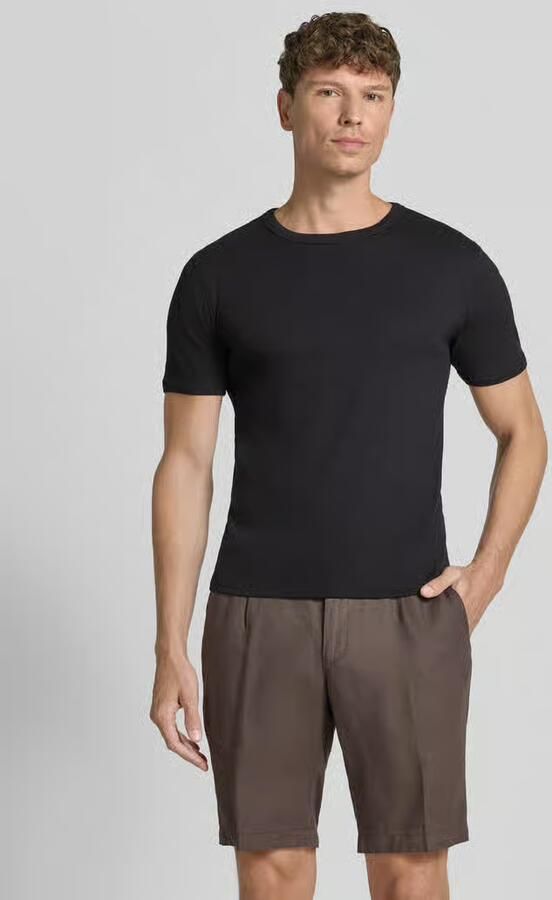Jake*s Studio Men T-shirt in ribbel-look met ronde halslijn - Foto 2