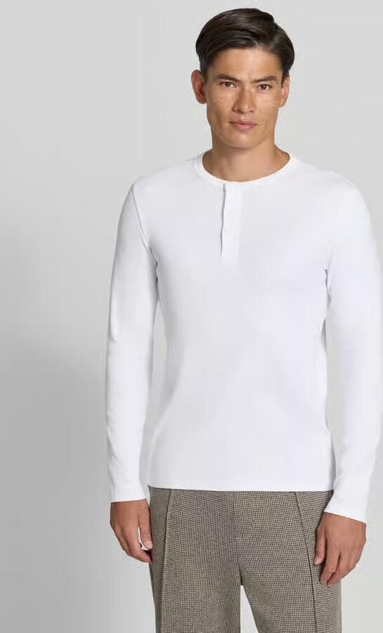 Jake*s Studio Men T-shirt in ribbel-look met ronde halslijn - Foto 3