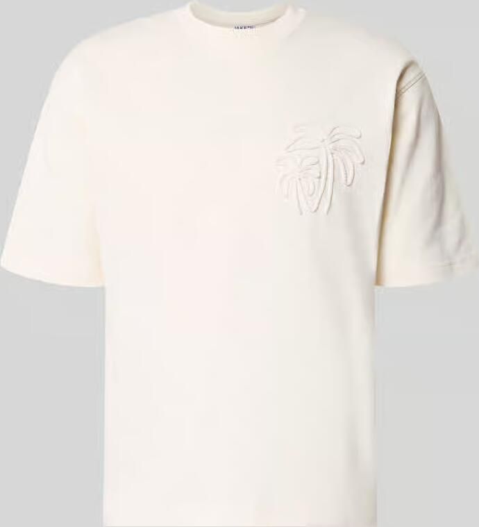 Jake*s Studio Men T-shirt van biologisch katoen met stitching