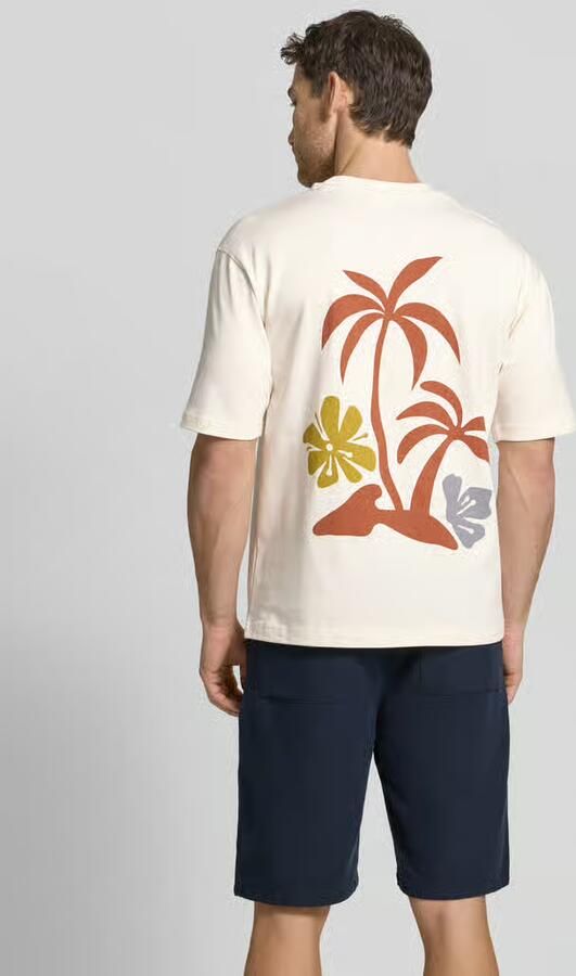 Jake*s Studio Men T-shirt van biologisch katoen met stitching - Foto 2