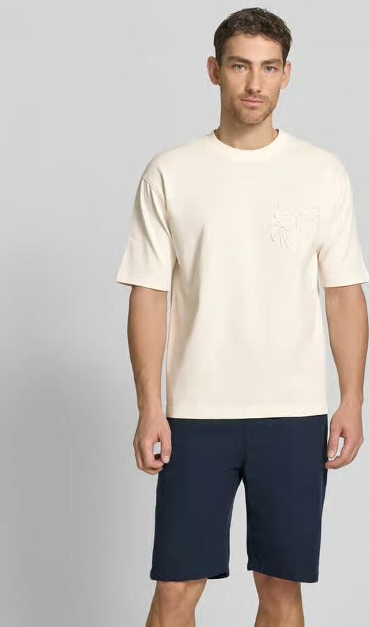 Jake*s Studio Men T-shirt van biologisch katoen met stitching - Foto 3