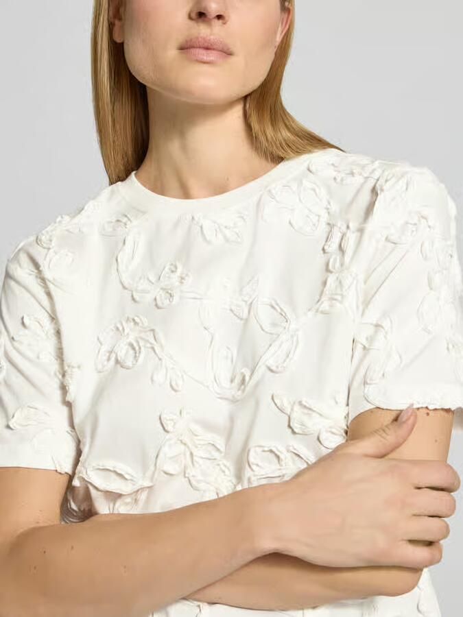 Jake*s Studio Woman Regular fit t-shirt met florale sierapplicatie