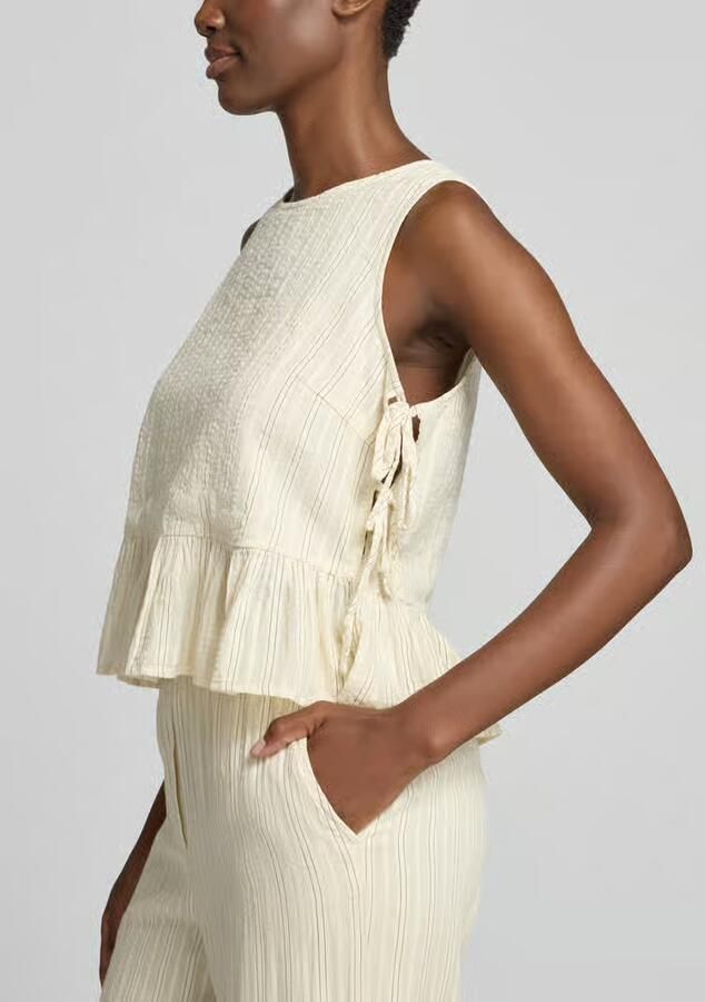 Jake*s Studio Woman Blousetop met vetersluiting aan de zijkant