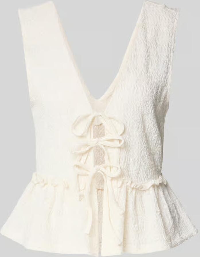 Jake*s Studio Woman Blousetop met vetersluiting en peplum - Foto 2