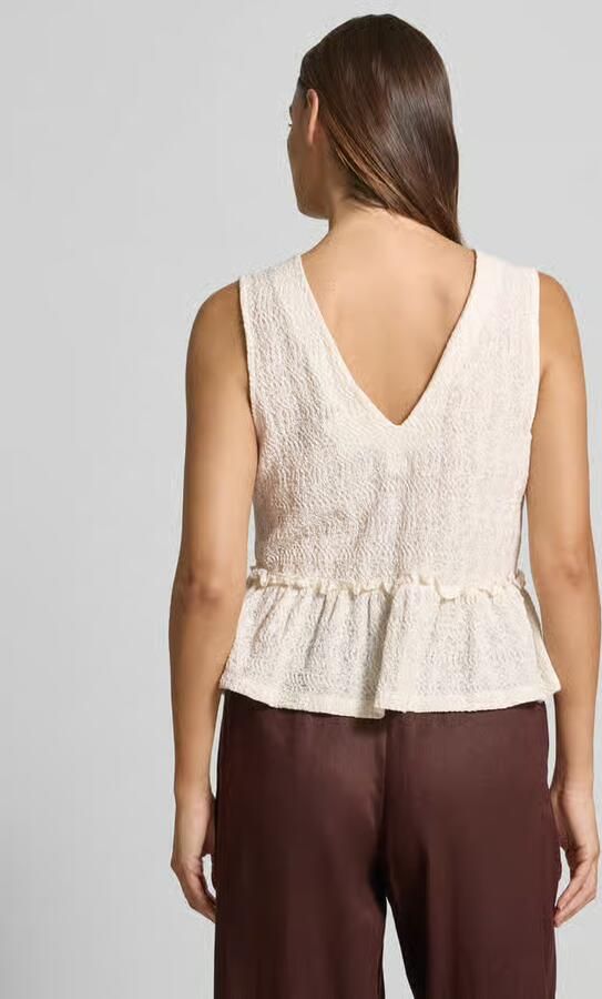 Jake*s Studio Woman Blousetop met vetersluiting en peplum - Foto 2