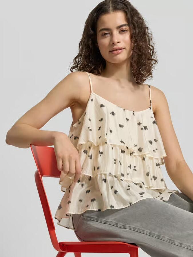 Jake*s Studio Woman Blousetop van lyocellmix in laagjeslook