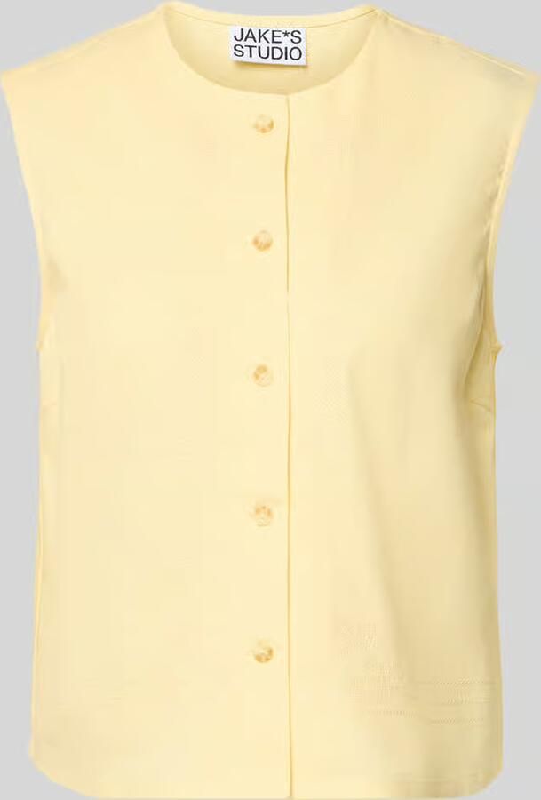 Jake*s Studio Woman Blousetop van mix van linnen en viscose met stitchings - Foto 2