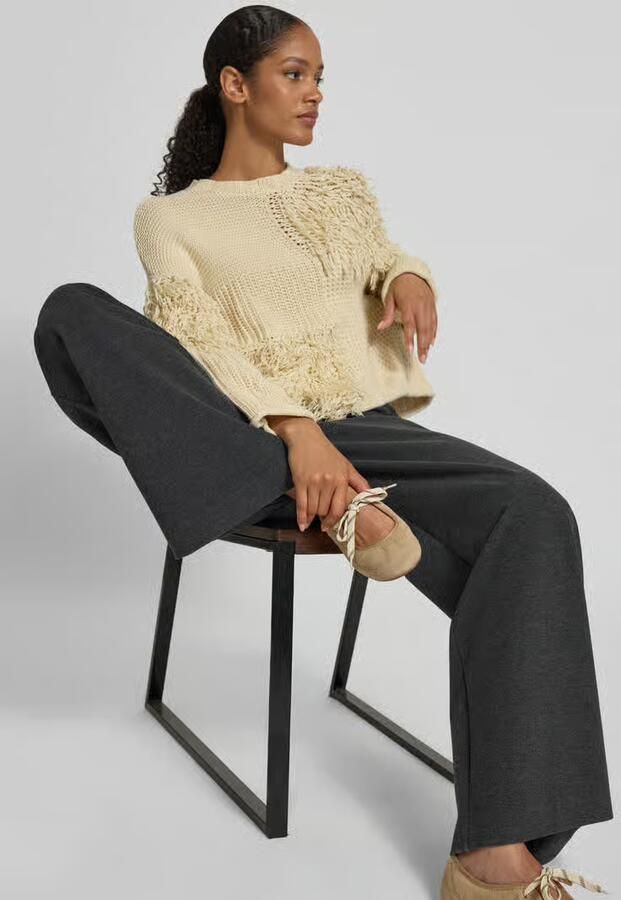 Jake*s Studio Woman Broek met wijde pijpen en achterzakken