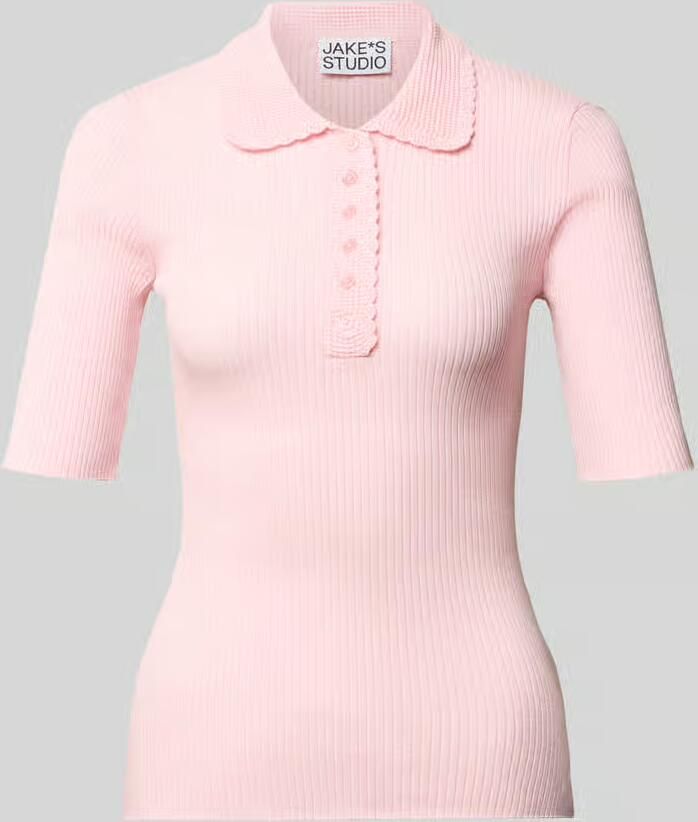 Jake*s Studio Woman Gebreid shirt met 1 2-mouw en polokraag - Foto 2