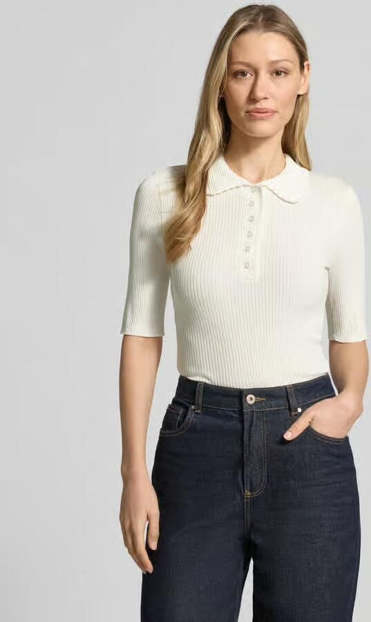 Jake*s Studio Woman Gebreid shirt met 1 2-mouw en polokraag - Foto 2