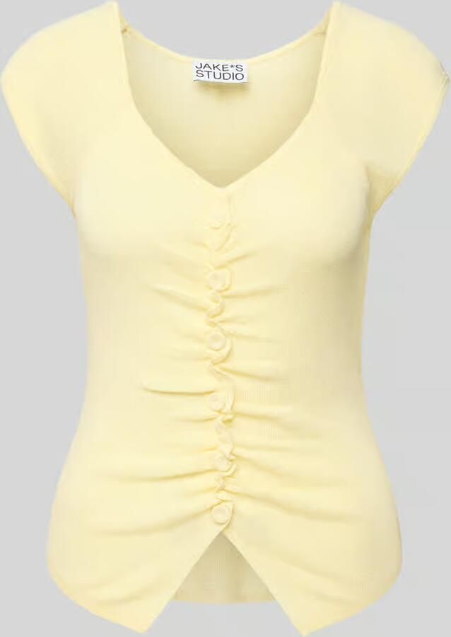 Jake*s Studio Woman Gebreid shirt met knoopsluiting en plooien - Foto 2