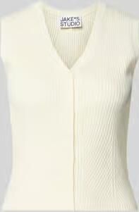Jake*s Studio Woman Gebreide bodywarmer van viscosemix met V-hals