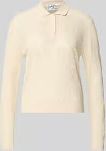 Jake*s Studio Woman Gebreide pullover met polokraag en knoopsluiting